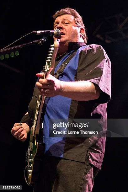 Jake Burns of Stiff Little Fingers performs at O2 Forum Kentish Town on March 4, 2016 in London, England.