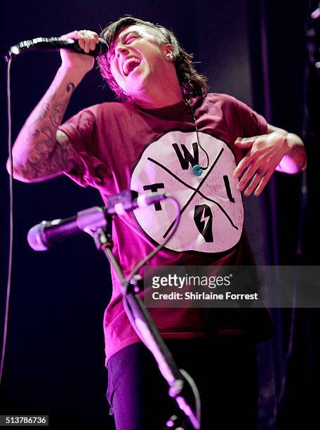 Kellin Quinn of Sleeping With Sirens performs at O2 Apollo Manchester on March 4, 2016 in Manchester, England.