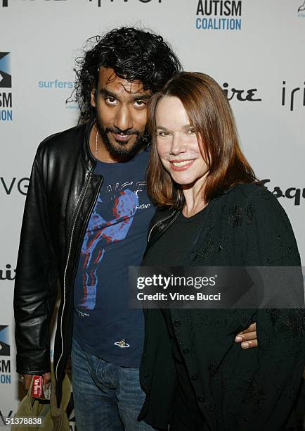 Naveen Andrews and actress Barbara Hershey attend the Esquire House Los Angeles' Endless Summer Party benefitting the Autism Coalition and Surfers...