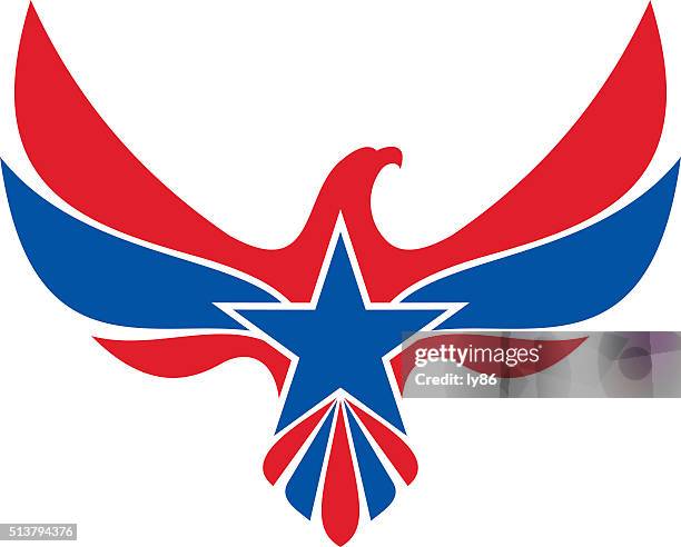 stockillustraties, clipart, cartoons en iconen met eagle icon, american eagle - bald eagle with american flag