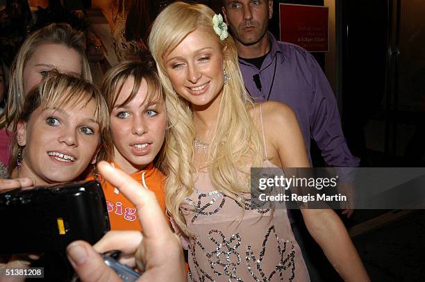 May 2004 - PARIS HILTON arriving at the Sport Girls shop on Chapel Street in South Yarra. Melbourne, Victoria, Australia.