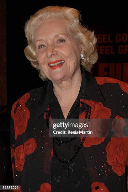 August 2003 - VAL JELLAY at the media launch of the musical The Full Monty, at the Grand Hyatt hotel in Melbourne. Melbourne, Victoria, Australia.