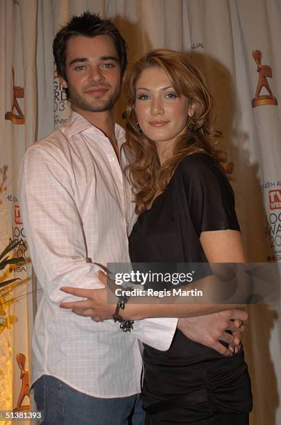 April 2003 - ? X102 - DANIEL COLLOPY and DELTA GOODREM at the Logie Award Nominations at the Crown towers in Melbourne, Victoria, Australia - X102 -...