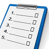 blank checklist clipboard