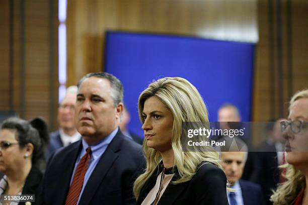 Attorney Scott Carr and sportscaster and television host Erin Andrews appear in court on Friday, March 4 in Nashville, Tenn. Andrews has filed a $75...