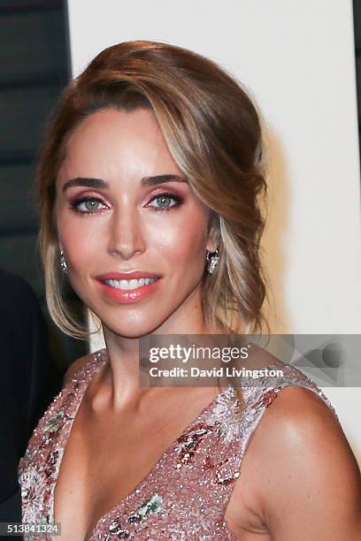 Designer Katia Francesconi arrives at the 2016 Vanity Fair Oscar Party Hosted by Graydon Carter at the Wallis Annenberg Center for the Performing...