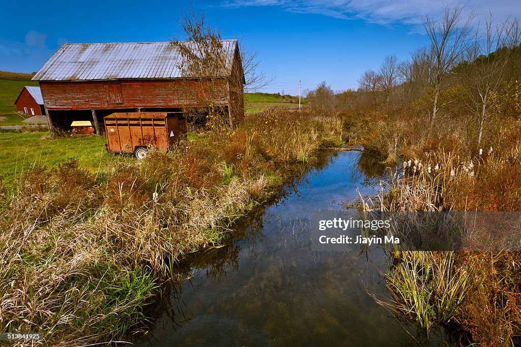 Autumn scenery at New England farms