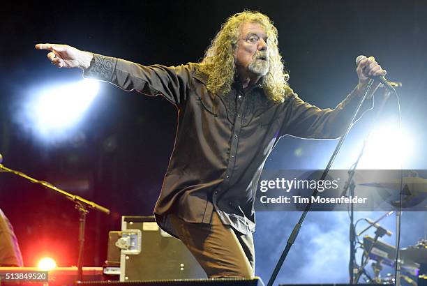 Robert Plant of Robert Plant and the Sensational Space Shifters performs during the Okeechobee Music & Arts Festival on March 4, 2016 in Okeechobee,...