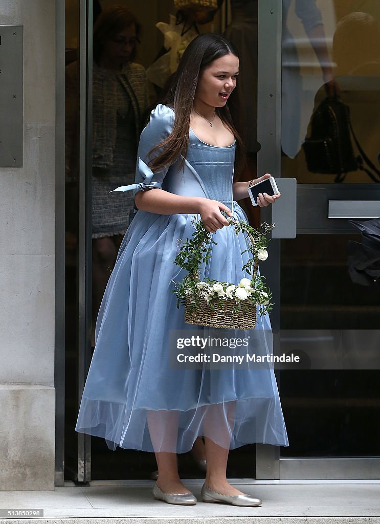Jerry Hall Marries Media Mogul Rupert Murdoch At St Brides Church In Fleet Street -  March 5, 2016
