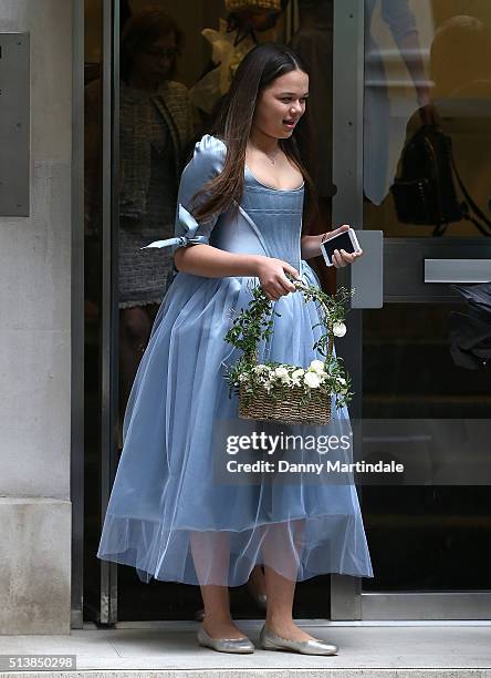 Rupert Murdoch's daughter Grace Helen Murdoch is seen leaving Rupert Murdoch's house before the wedding ceromony of Rupert Murdoch and Jerry Hall on...