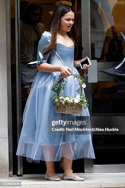 Rupert Murdoch's daughter Grace Helen Murdoch is seen leaving Rupert Murdoch's house before the wedding ceromony of Rupert Murdoch and Jerry Hall on...