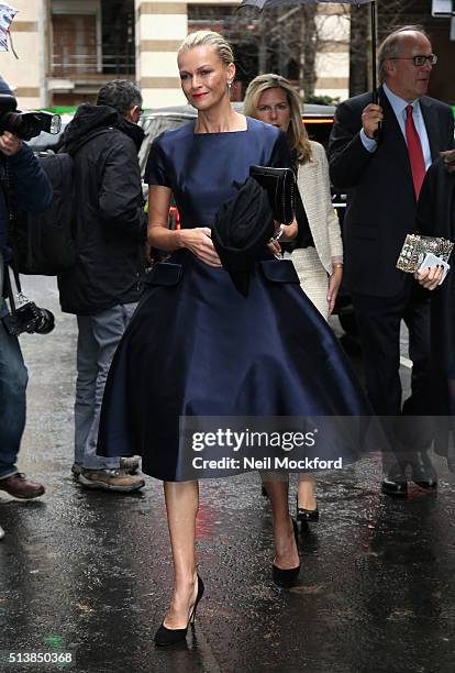 Sarah Murdoch arrives for the wedding of Jerry Hall and Rupert Murdoch at St Brides Church on Fleet Street on March 5, 2016 in London, England.