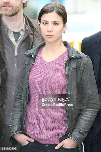 Actress Aylin Tezel during a photocall on set of the WDR Tatort 'Zahltag'.