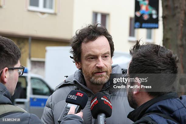 Actor Joerg Hartmann during a photocall on set of the WDR Tatort 'Zahltag'.