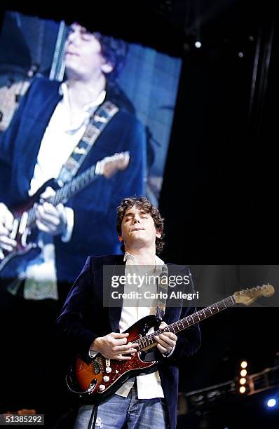 Musician John Mayer performs on stage during the Andre Agassi Charitable Foundations 9th Annual "Grand Slam for Children" concert benefit at the MGM...