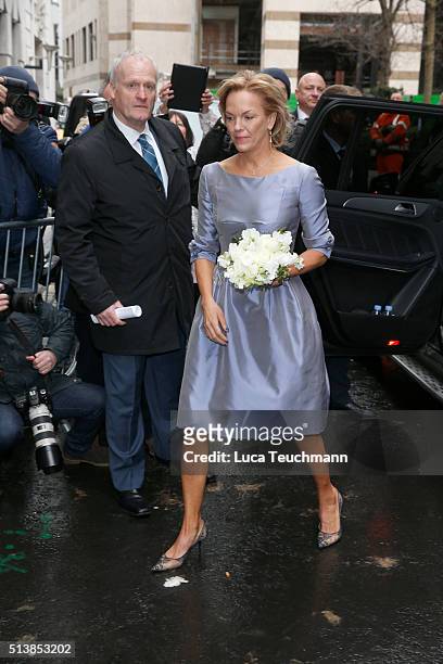 Elisabeth Murdoch attends the wedding of Jerry Hall and Rupert Murdoch at St Brides Church on March 5, 2016 in London, England.