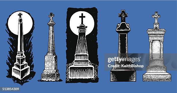 gravestones - cemetery - gravestone stock illustrations