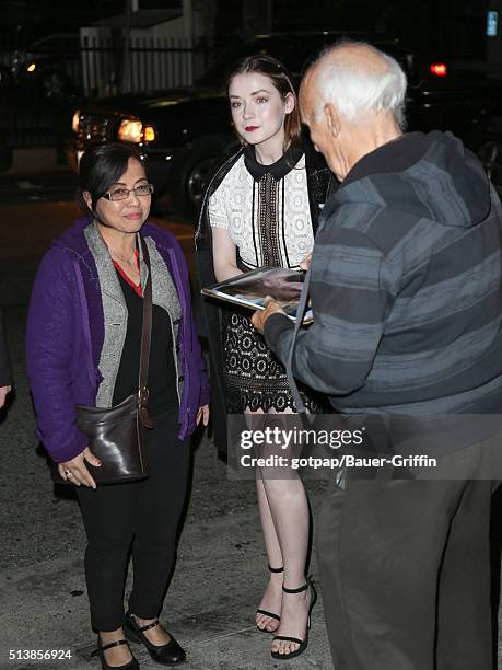 Sarah Bolger is seen on March 04, 2016 in Los Angeles, California.