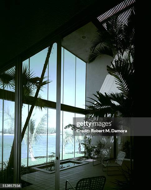 S Hallmark House Number 2, in Sarasota, Florida; by designer Phillip Hiss for his own family: Two story screened patio.