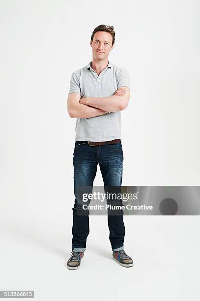 portrait of man - grå jeans bildbanksfoton och bilder