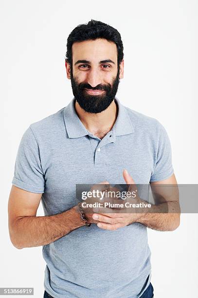 portrait of man - grey polo shirt stock pictures, royalty-free photos & images