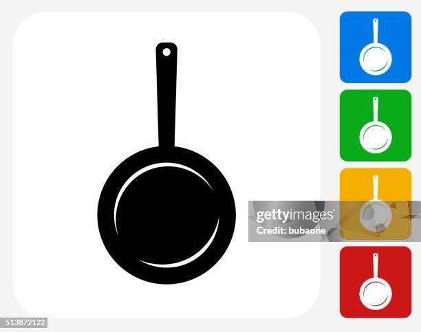 ilustraciones, imágenes clip art, dibujos animados e iconos de stock de sartén plana diseño gráfico de iconos planos - hierro fundido