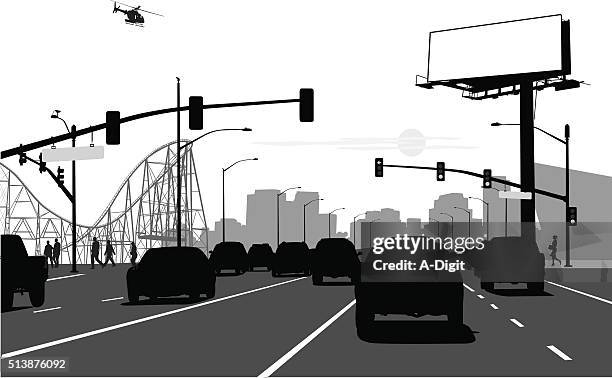 city arteries - helicopter silhouette vector stock illustrations