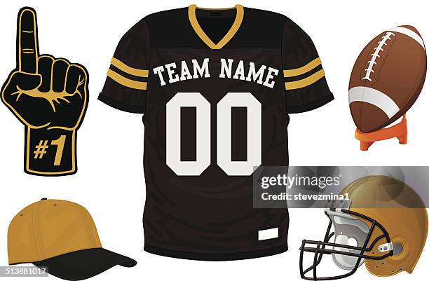 football gear - american football uniform stock illustrations