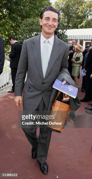 Baron Edmond de Rothschild attends the Prix de l'Arc de Triomphe at Lonchamp on October 3, 2004 in Paris, France.