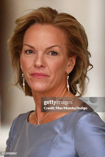 Elisabeth Murdoch arrives at St Bride's Church for a service to celebrate Rupert Murdoch's marriage to Jerry Hall on March 5, 2016 in London, England.