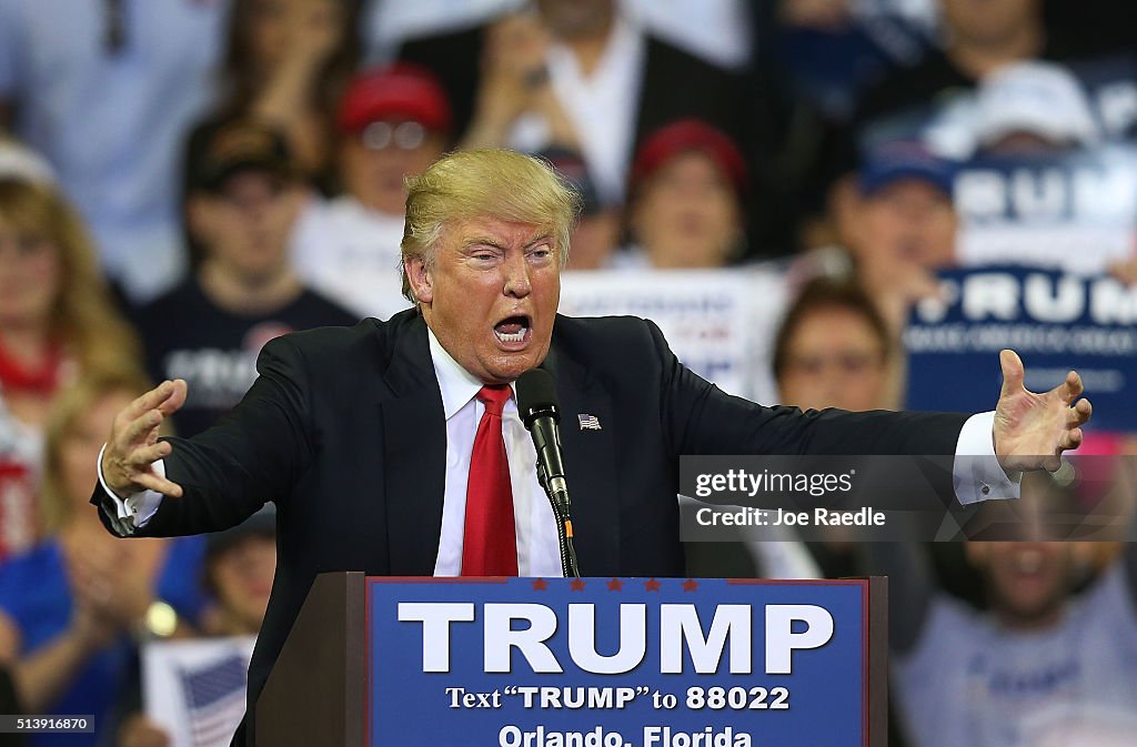 Donald Trump Hold Campaign Rally In Orlando, Florida