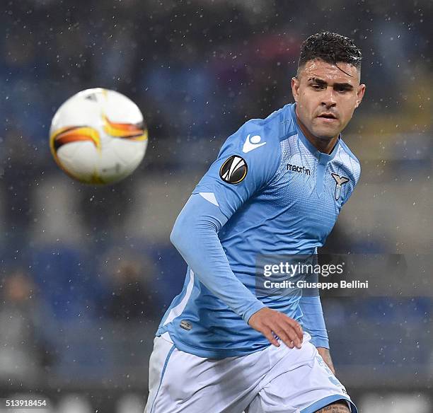 Mauricio of SS Lazio in action during the UEFA Europa League Round of 32 second leg match between SS Lazio and Galatasaray AS on February 25, 2016 in...