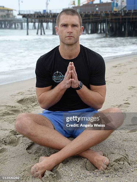 Fitbit Local Ambassadors Todd McCullough poses for pictures as Fitbit Local Los Angeles launches with a free event at Santa Monica Pier on March 5,...