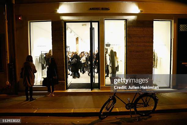 General ambiance of atmosphere of the Anine Bing Store Opening as part of the Paris Fashion Week Womenswear Fall/Winter 2016/2017 on March 5, 2016 in...