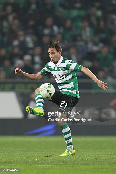 Sporting's defender Joao Pereira during the match between Sporting CP and SL Benfica for the Portuguese Primeira Liga at Jose Alvalade Stadium on...