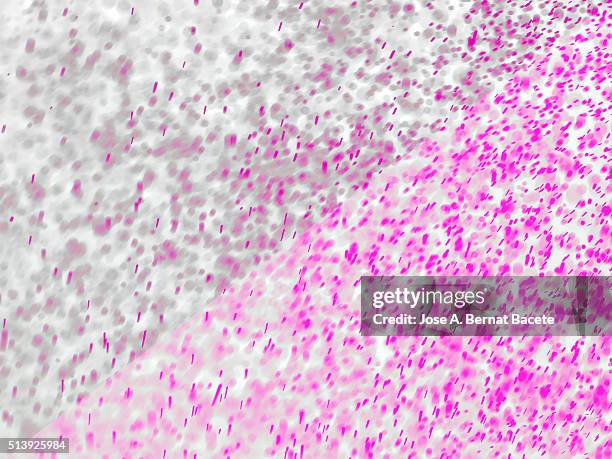 water drops of many colors on a pink and gray blackground - black blackground stock pictures, royalty-free photos & images