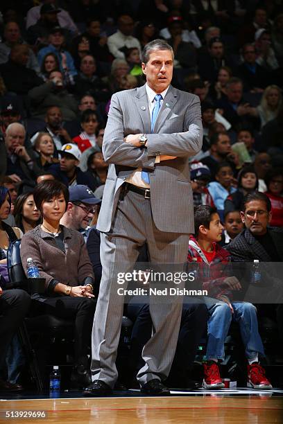 Randy Wittman of the Washington Wizards is see during the game against the Indiana Pacers on March 5, 2016 at Verizon Center in Washington, DC. NOTE...