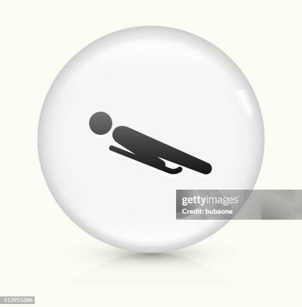 luge icon on white round vector button - luge stock illustrations