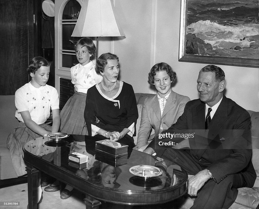 Danish Queen Ingrid (3rd-L) and her husband King F