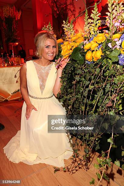 Jennifer Knaeble wearing a dress by 'unique' during the Spring Ball Frankfurt 2016 on March 5, 2016 at Palmengarten in Frankfurt am Main, Germany.