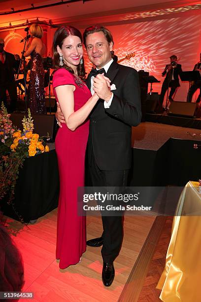 Sophie Wepper and her fiance David Meister during the Spring Ball Frankfurt 2016 on March 5, 2016 at Palmengarten in Frankfurt am Main, Germany.