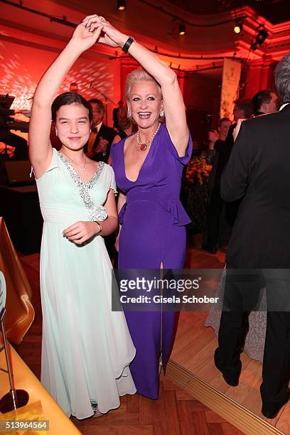 Marika Kilius dances with her grand daughter Lilly Schaefer during the Spring Ball Frankfurt 2016 on March 5, 2016 at Palmengarten in Frankfurt am...
