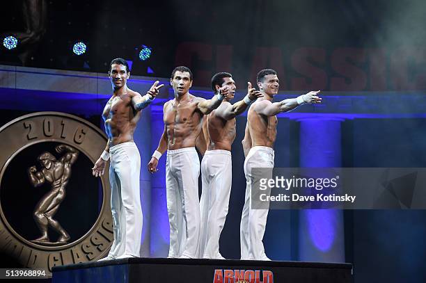 The Pellegrini Brothers perform at the Arnold Sports Festival 2016 on March 5, 2016 in Columbus, Ohio.