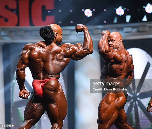 Kai Greene and Branch Warren compete in the Arnold Classic at the Arnold Sports Festival 2016 on March 5, 2016 in Columbus, Ohio.