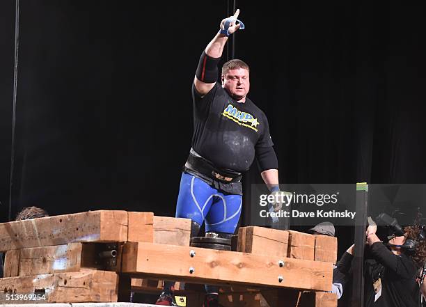 First Place Winner Strongman Dimitar Savatinov competes in the Strongman Classic at the Arnold Sports Festival 2016 on March 5, 2016 in Columbus,...