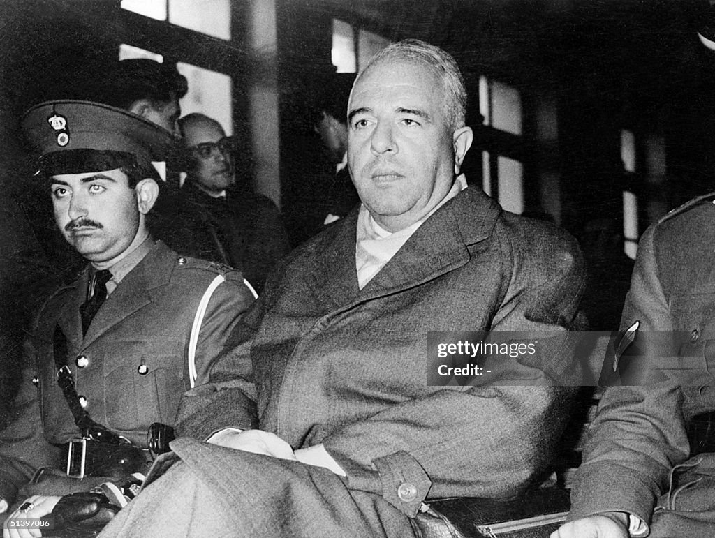 Dr Max Merten attends his trial in Athens in 1959. Dr Max Merten