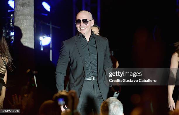 Pitbull performs at the Destination Fashion 2016 to benefit The Buoniconti Fund to Cure Paralysis, the fundraising arm of The Miami Project to Cure...