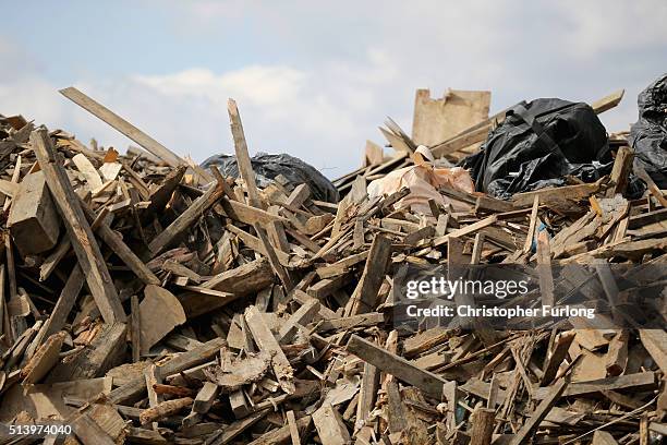 Radiation contaminated wood and debris waits to be destroyed at Fukushima Daiichi nuclear power plantFive years on the decontamination and...