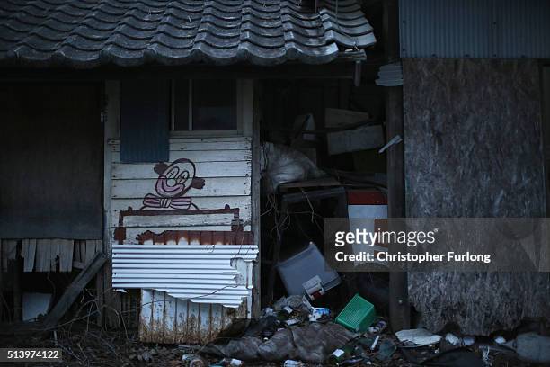 The elements and nature take over homes and businesses inside the radiation contamination exclusion zone close to the devastated Fukushima Daiichi...