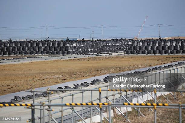 Thousands of bags of radiation contaminated soil and debris wait to be processed, inside the exclusion zone close to the devastated Fukushima Daiichi...